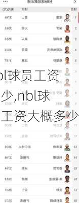 nbl球员工资多少,nbl球员工资大概多少钱