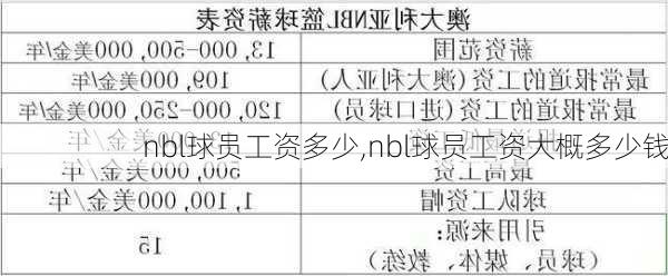 nbl球员工资多少,nbl球员工资大概多少钱