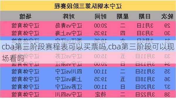 cba第三阶段赛程表可以买票吗,cba第三阶段可以现场看吗