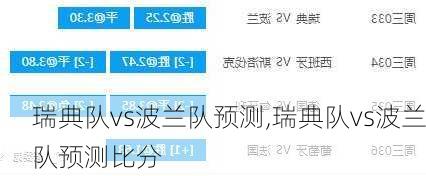 瑞典队vs波兰队预测,瑞典队vs波兰队预测比分