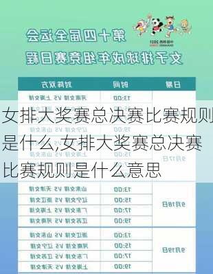 女排大奖赛总决赛比赛规则是什么,女排大奖赛总决赛比赛规则是什么意思