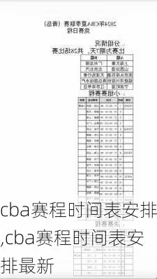 cba赛程时间表安排,cba赛程时间表安排最新