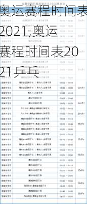 奥运赛程时间表2021,奥运赛程时间表2021乒乓