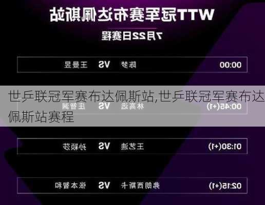 世乒联冠军赛布达佩斯站,世乒联冠军赛布达佩斯站赛程