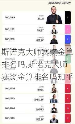 斯诺克大师赛奖金算排名吗,斯诺克大师赛奖金算排名吗知乎