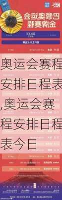 奥运会赛程安排日程表,奥运会赛程安排日程表今日