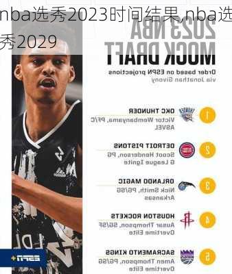 nba选秀2023时间结果,nba选秀2029