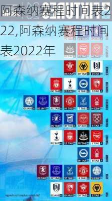 阿森纳赛程时间表2022,阿森纳赛程时间表2022年