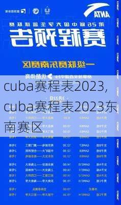 cuba赛程表2023,cuba赛程表2023东南赛区