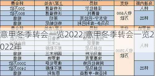 意甲冬季转会一览2022,意甲冬季转会一览2022年