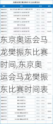 东京奥运会马龙樊振东比赛时间,东京奥运会马龙樊振东比赛时间表