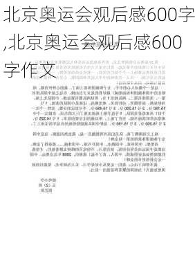 北京奥运会观后感600字,北京奥运会观后感600字作文