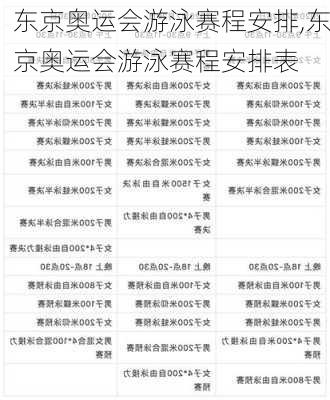 东京奥运会游泳赛程安排,东京奥运会游泳赛程安排表