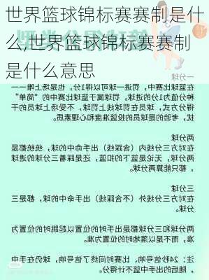 世界篮球锦标赛赛制是什么,世界篮球锦标赛赛制是什么意思