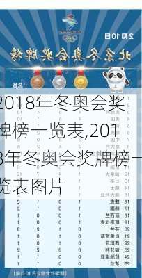 2018年冬奥会奖牌榜一览表,2018年冬奥会奖牌榜一览表图片