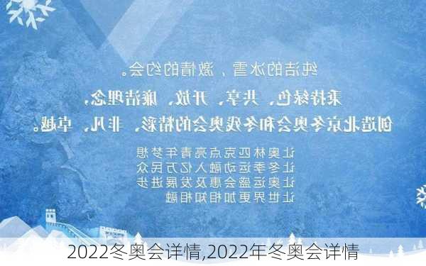 2022冬奥会详情,2022年冬奥会详情