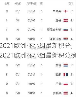 2021欧洲杯小组最新积分,2021欧洲杯小组最新积分榜