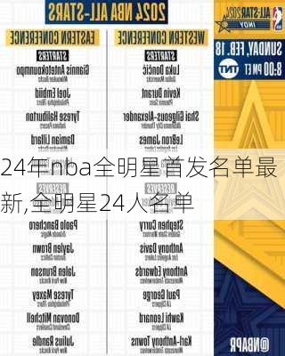 24年nba全明星首发名单最新,全明星24人名单