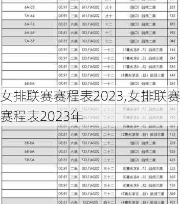 女排联赛赛程表2023,女排联赛赛程表2023年