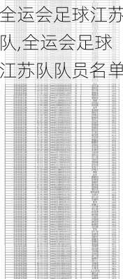 全运会足球江苏队,全运会足球江苏队队员名单