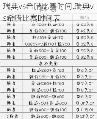 瑞典vs希腊比赛时间,瑞典vs希腊比赛时间表