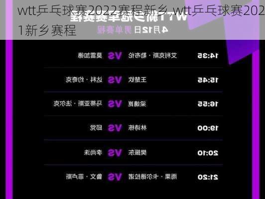 wtt乒乓球赛2022赛程新乡,wtt乒乓球赛2021新乡赛程