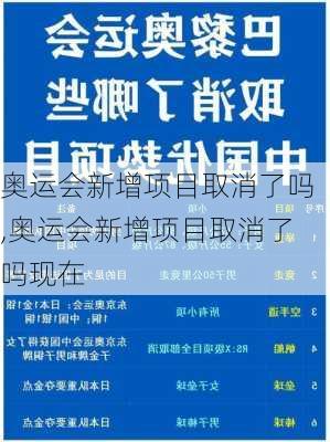 奥运会新增项目取消了吗,奥运会新增项目取消了吗现在