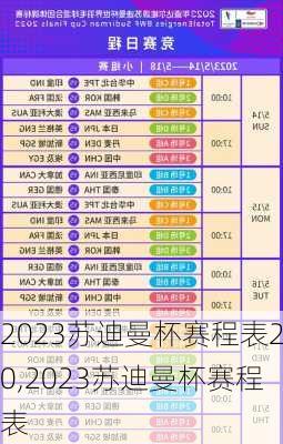 2023苏迪曼杯赛程表20,2023苏迪曼杯赛程表