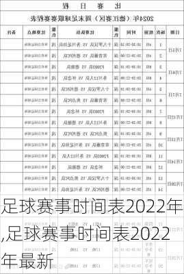 足球赛事时间表2022年,足球赛事时间表2022年最新