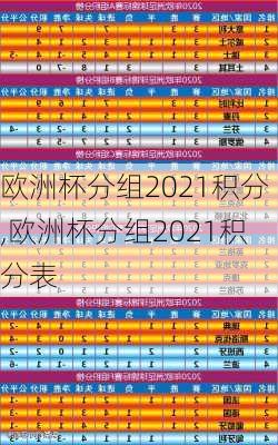 欧洲杯分组2021积分,欧洲杯分组2021积分表