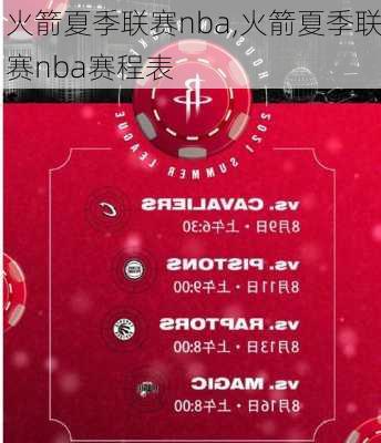 火箭夏季联赛nba,火箭夏季联赛nba赛程表