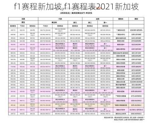 f1赛程新加坡,f1赛程表2021新加坡