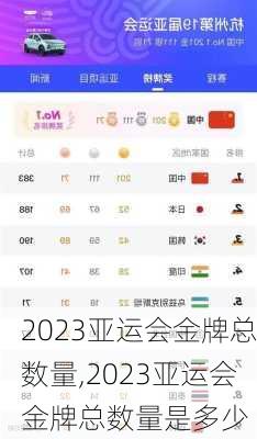 2023亚运会金牌总数量,2023亚运会金牌总数量是多少