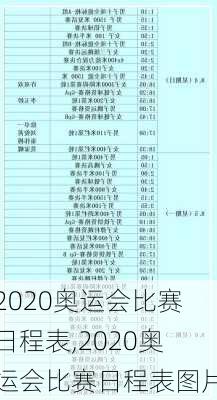 2020奥运会比赛日程表,2020奥运会比赛日程表图片