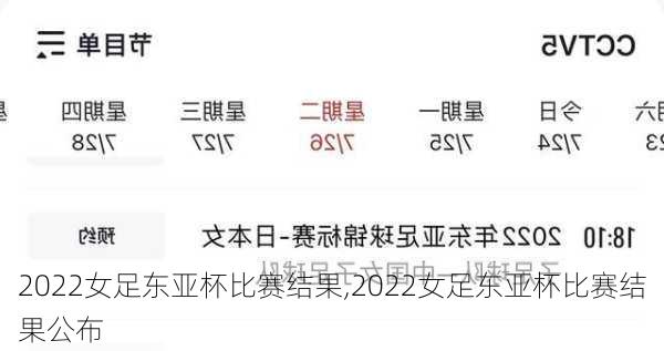 2022女足东亚杯比赛结果,2022女足东亚杯比赛结果公布