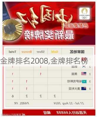 金牌排名2008,金牌排名榜