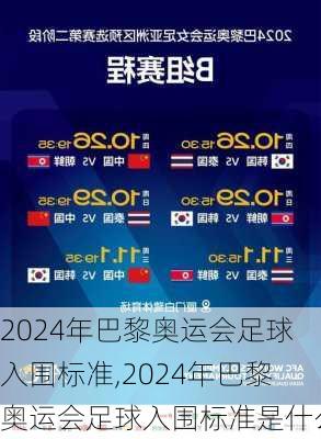 2024年巴黎奥运会足球入围标准,2024年巴黎奥运会足球入围标准是什么