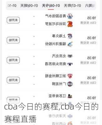 cba今日的赛程,cba今日的赛程直播