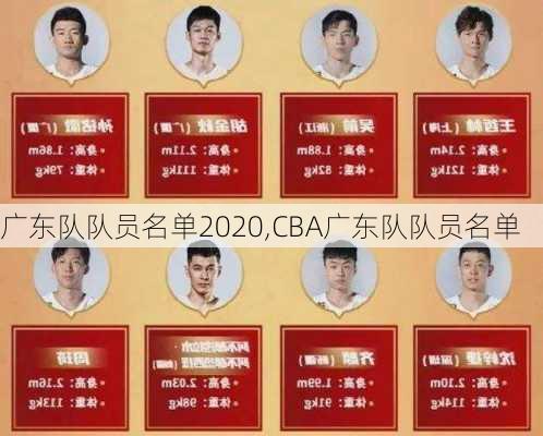 广东队队员名单2020,CBA广东队队员名单