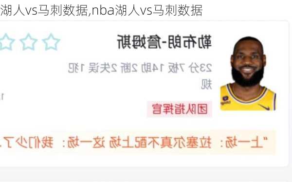 湖人vs马刺数据,nba湖人vs马刺数据