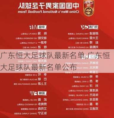 广东恒大足球队最新名单,广东恒大足球队最新名单公布