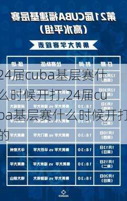 24届cuba基层赛什么时候开打,24届cuba基层赛什么时候开打的