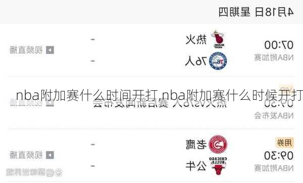 nba附加赛什么时间开打,nba附加赛什么时候开打