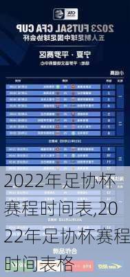 2022年足协杯赛程时间表,2022年足协杯赛程时间表格