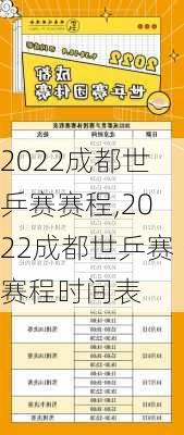 2022成都世乒赛赛程,2022成都世乒赛赛程时间表