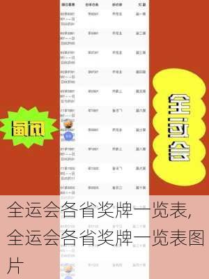 全运会各省奖牌一览表,全运会各省奖牌一览表图片