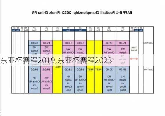 东亚杯赛程2019,东亚杯赛程2023