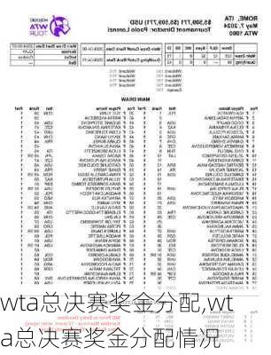 wta总决赛奖金分配,wta总决赛奖金分配情况