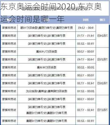 东京奥运会时间2020,东京奥运会时间是哪一年