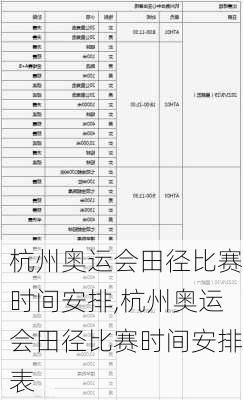 杭州奥运会田径比赛时间安排,杭州奥运会田径比赛时间安排表